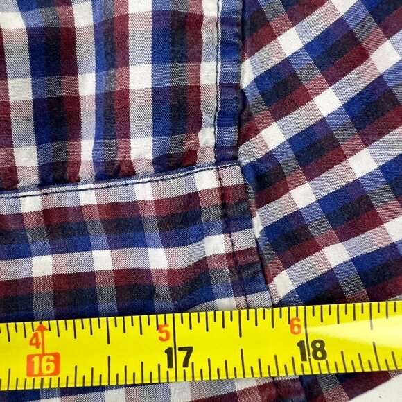 Ted Baker Blue & White Gingham Plaid Dress Shirt - Picture 12 of 13